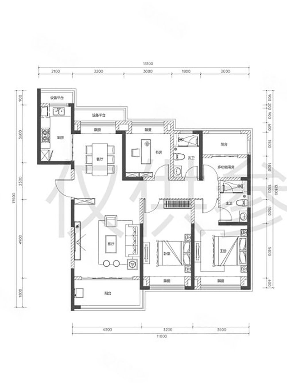 建面約143㎡戶(hù)型