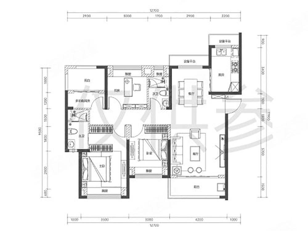 建面約126㎡戶(hù)型