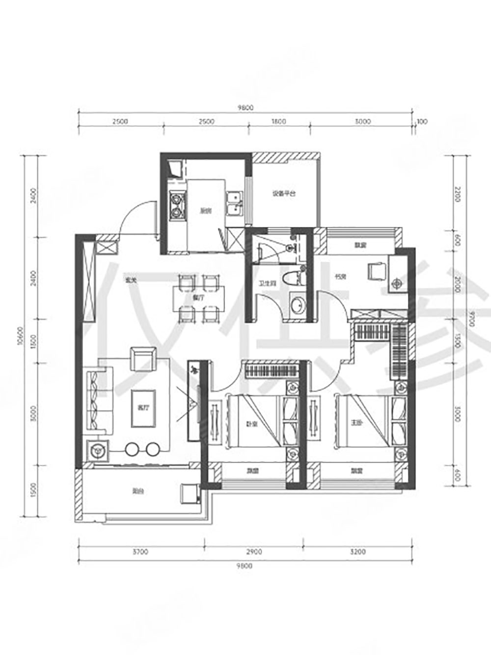 建面約97㎡戶(hù)型